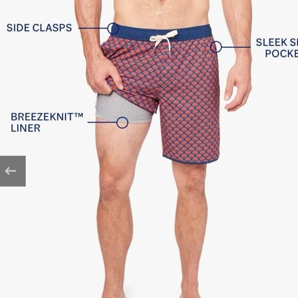 Fair Harbor The Anchor Men’s Performance Swim Trunks Size XXL 2XL Geo Print 8” - Picture 8 of 10